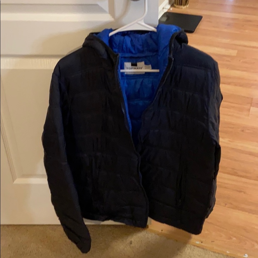 Topman black/blue hooded jacket